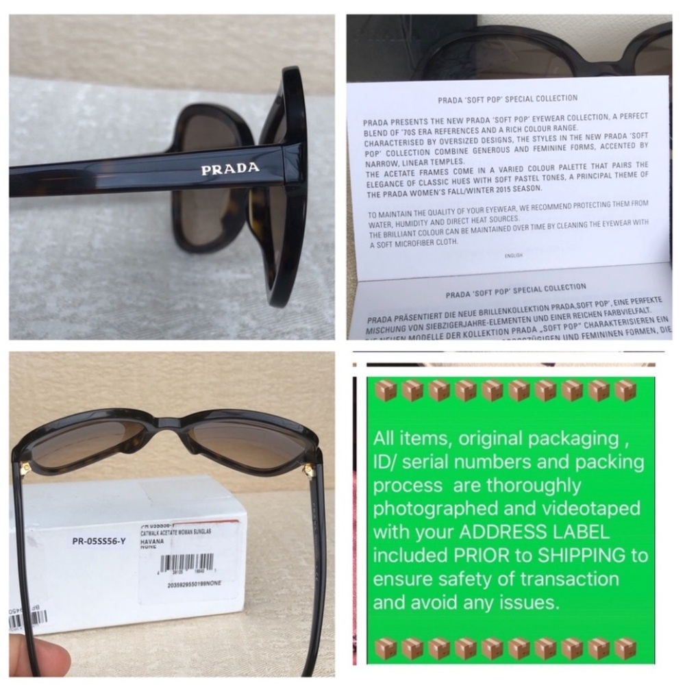 PRADA 56 mm butterfly sunglasses brown - Picture 6 of 10